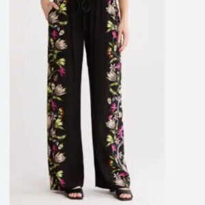 Tahari Wide Leg Pants with Floral Pattern
